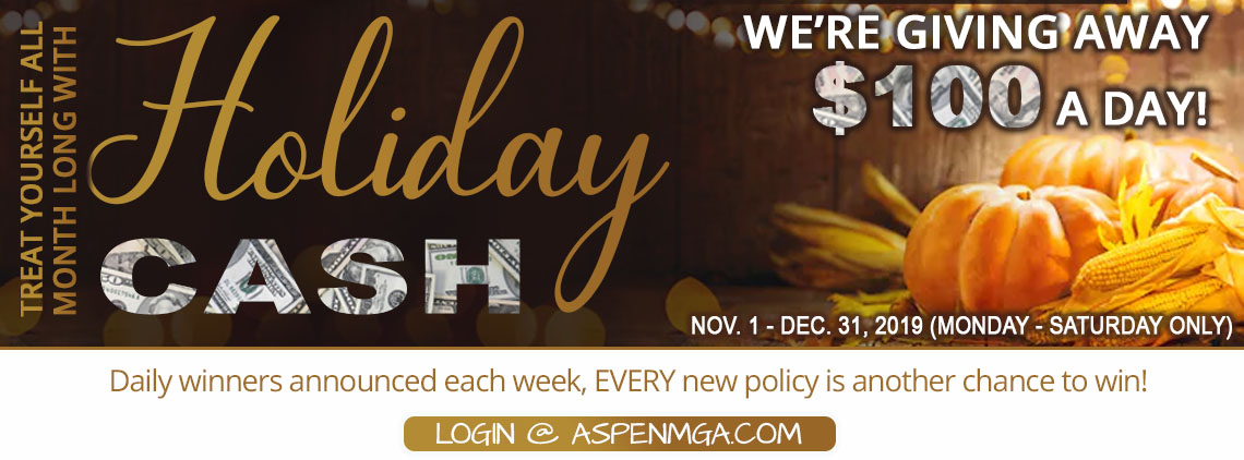 November Holiday Cash Aspen MGA Giveaway